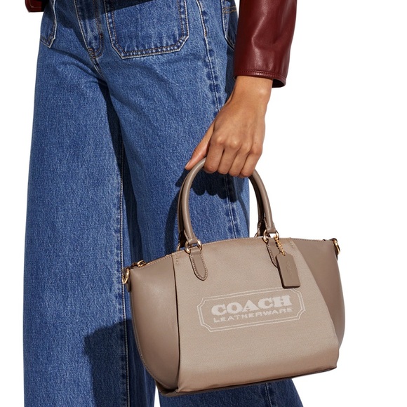 Coach Badge Jacquard Elise Satchel with Convertible Straps NWT - Picture 2 of 16